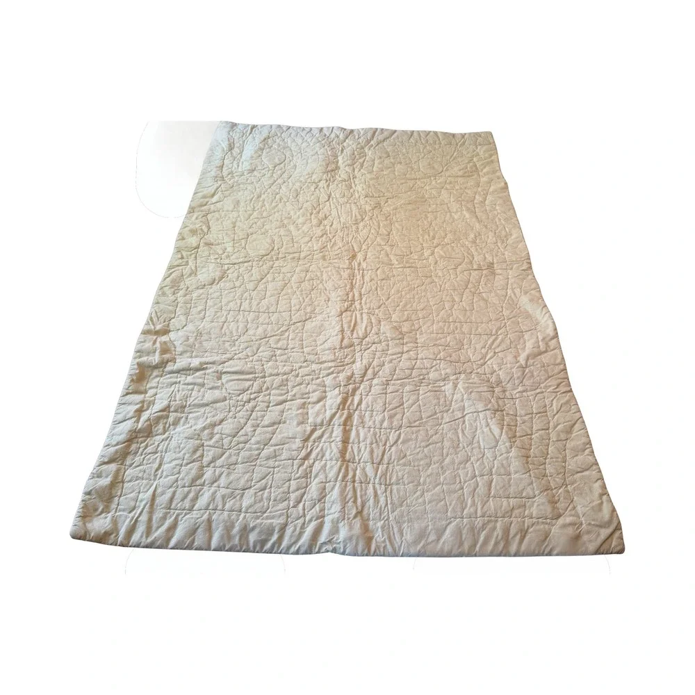 Pottery Barn Kids Quilted Throw Blanket White Purple Tulip Floral Embroidered